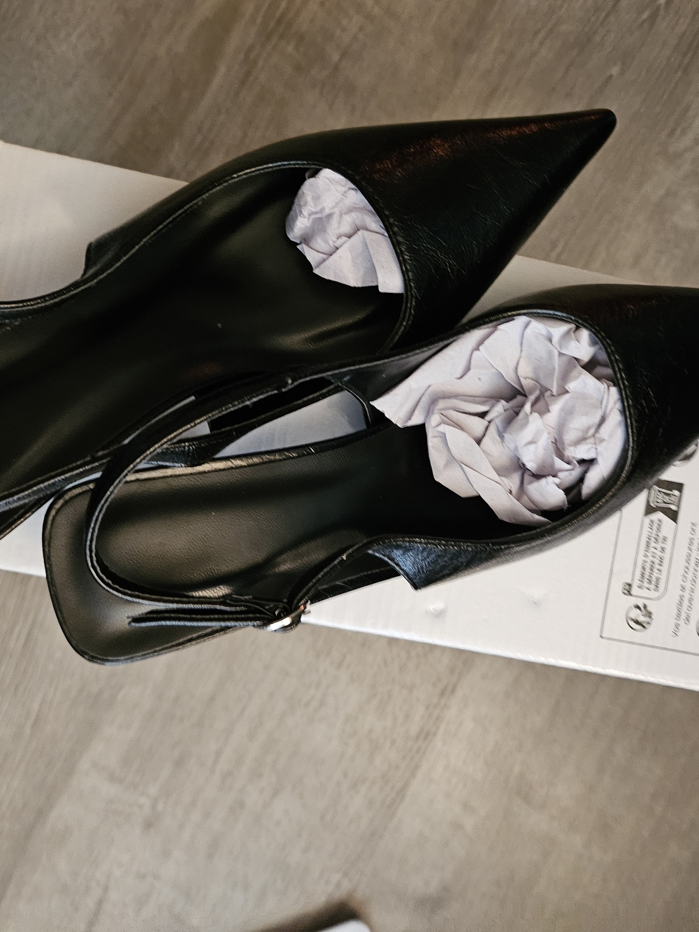 Classic Black Pointed-Toe Slingback Heels
